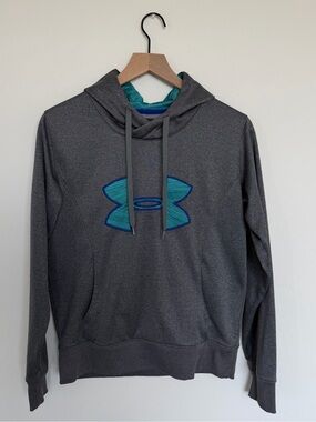 Under Armour Men's Gray Pullover with Teal Logo